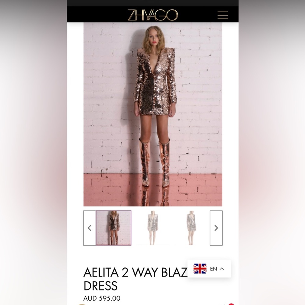 Zhivago Arita Sequined Blazer Mini Dress - Picture 2 of 11